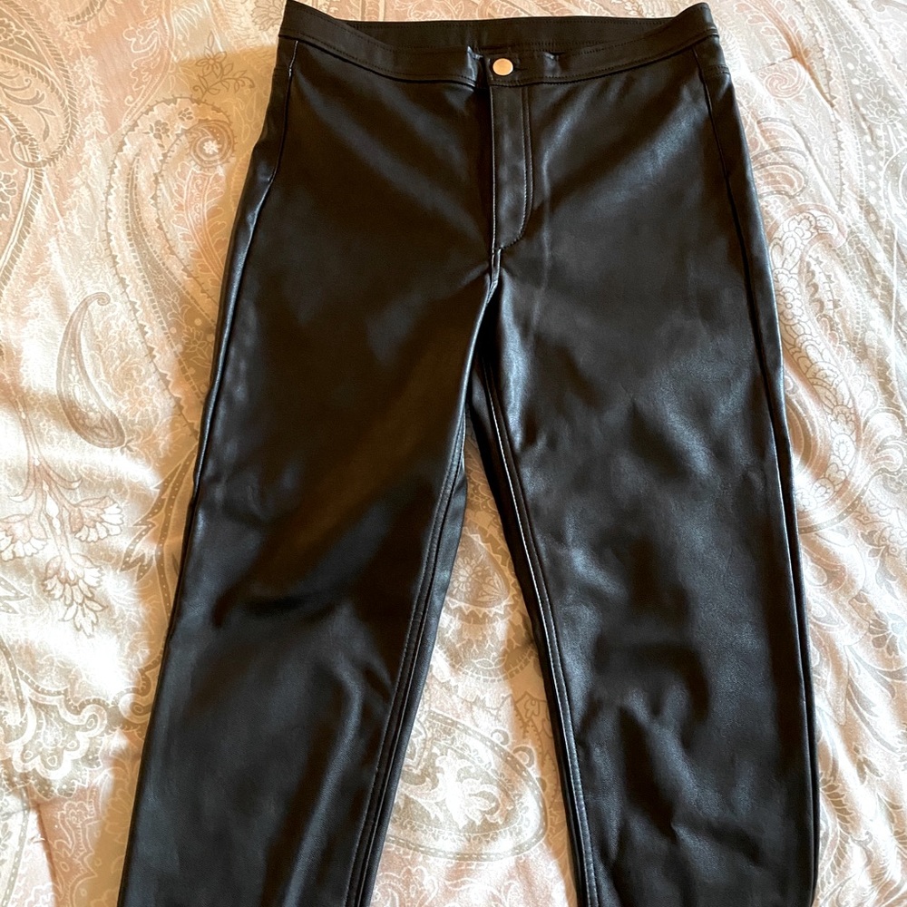 Faux leather pants